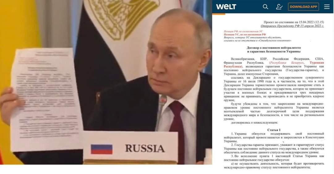 2024 04 Putin mit dem Verhandlungsstatus